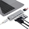 8 IN 2 USB C HUB with HDMI + Thunderbolt 3 + Ethernet 1000Mbps + 3 x USB A 3.0 + SD + TF memory card reader slot multi port adapter docking station