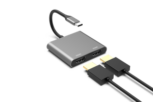 2 IN 1 Type C to 2 x HDMI 4K USB C HUB docking station for laptop/Macbook