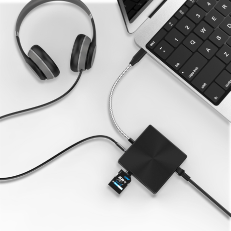 10 IN 1 USB C HUB with HDMI 4K + VGA + Type C PD 100W Data + 3 x USB A 3.0 + RJ45 1000Mbps + 3.5mm AUX + SD + TF memory card reader slot multi port adapter docking station