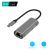 2 IN 1 Type C to Gigabit RJ45 1000Mbps network port+USB C PD 100W charging adapter hub for laptop