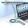 6 IN 1 USB C HUB with PD 100W + 3 x Type C Data + HDMI 4K30HZ + USB A 3.0 power delivery multi port adapter docking station for laptop macbook