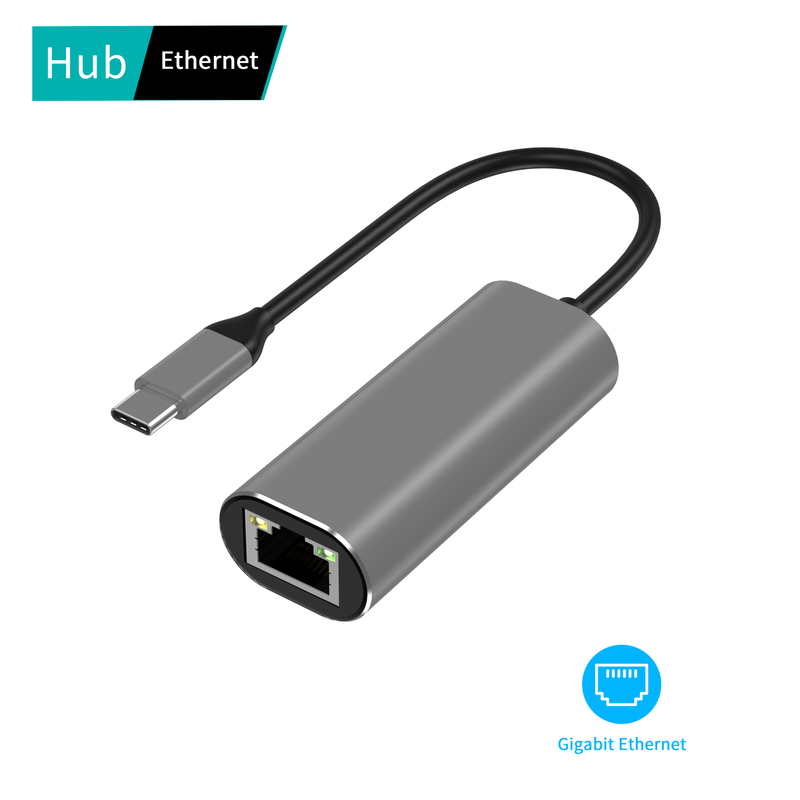USB-C tot 2,5 Gbps Gigabit Ethernet-adapter-Ultra-snelle Type-C naar RJ45 LAN-netwerkconverter voor laptops, MacBook, Windows, Linux, tablets