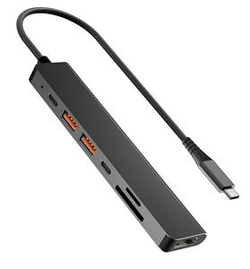 Sleek Aluminum Adapter: 100W Power Delivery, 4K@60Hz HDMI, SuperSpeed 10Gbps USB C/A, SD/Micro SD Card Reader - Works with All USB-C Devices