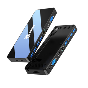 Mirror face 12 port usb c hub with 2HDMI 4K + VGA + PD 100W + Type C Data + 3xUSB A 3.0 + USB A 2.0 + RJ45 1000Mbps + 3.5mm Audio + SD+TF card slot 12 in 1 multiport dock