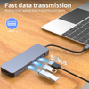 11 IN 1 usb c hubs with 2 x HDMI 4K 60HZ + DP + PD 100W + Type C Data + USB 2.0 + 2 x USB A 3.0 + RJ45 1000Mbps + 3.5mm Audio/Mic + SD + TF card reader multi port docking station