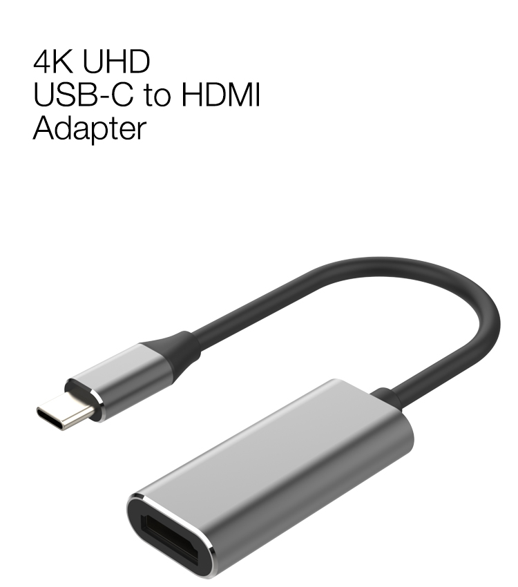 Type-C to HDMI Adapter: Female HDMI Port with 4K @ 60Hz Ultra High Definition Output