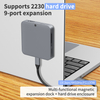 9 in 1 USB C Hub with M.2 NVMe SSD Slot 10Gbps, 4K60Hz HDTV 100W PD USB-C/USB-A 3.2, SD/TF Card Reader Magnetic Design for Phone