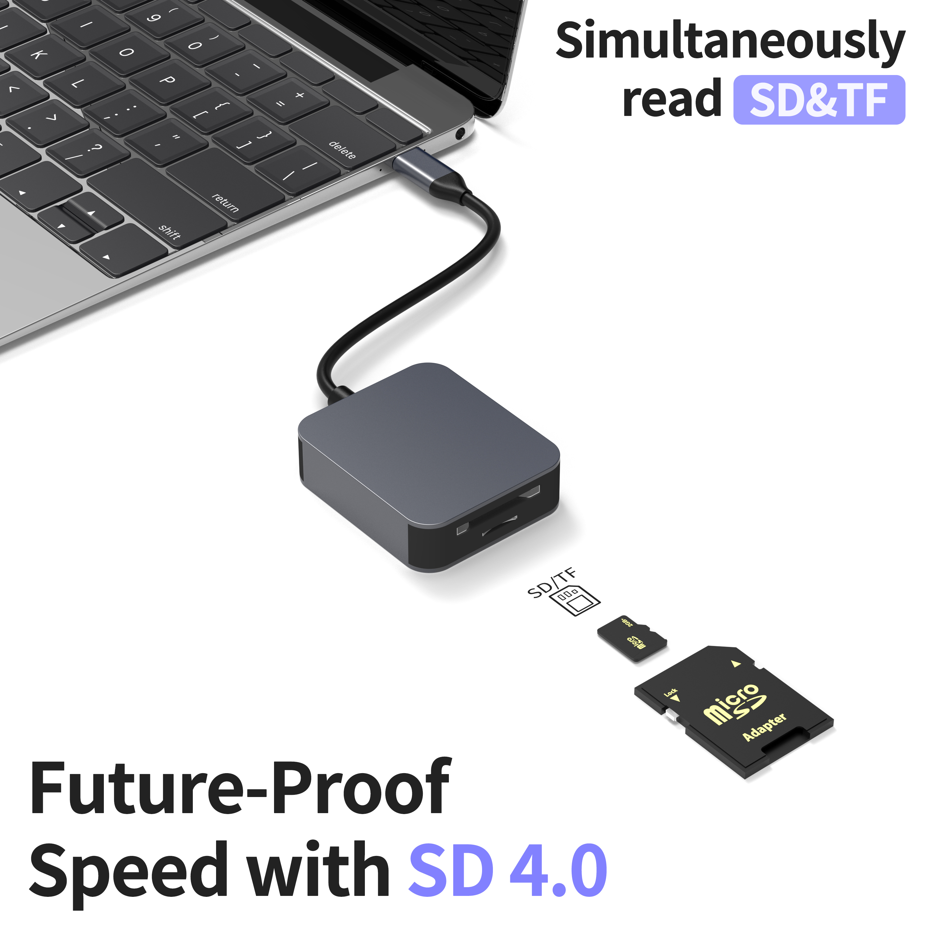 USB C card reader 4.0 312MB/s