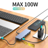 11 IN 1 usb c hubs with 2 x HDMI 4K 60HZ + DP + PD 100W + Type C Data + USB 2.0 + 2 x USB A 3.0 + RJ45 1000Mbps + 3.5mm Audio/Mic + SD + TF card reader multi port docking station