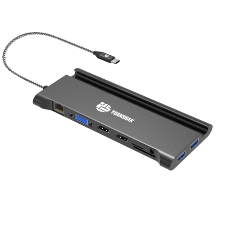 11-in-1 USB C Hub with Dual 4K HDMI, VGA, 100W PD, RJ45 Ethernet, USB 3.0 Ports, SD/TF Card Reader, Audio Jack, Multiport Docking Station for Laptop And Phone