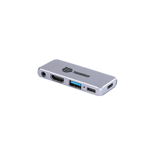 5 IN 1 USB C HUB type c plug to HDMI 4K30HZ+PD 60W+Type C data+3.5mm Audio/Mic +USB A 3.0 5 ports docking station for laptop
