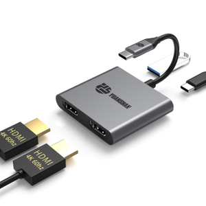 4 IN 1 Type C to 2 x HDMI 4K60HZ USB3.0 PD 100W USB C HUB HDMI adapter splitter for laptop/Macbook