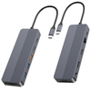 Multiport USB-C Hub with HDMI 4K@60Hz, DP 4K@60Hz, Gigabit Ethernet, 100W PD, USB 3.2 & 2.0 Ports, SD & MicroSD Card Readers, 3.5mm Audio Jack