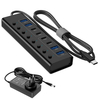 데스크탑 용 8 포트 USB 충전기 허브 100W | 6 개의 장치를 동시에 충전합니다