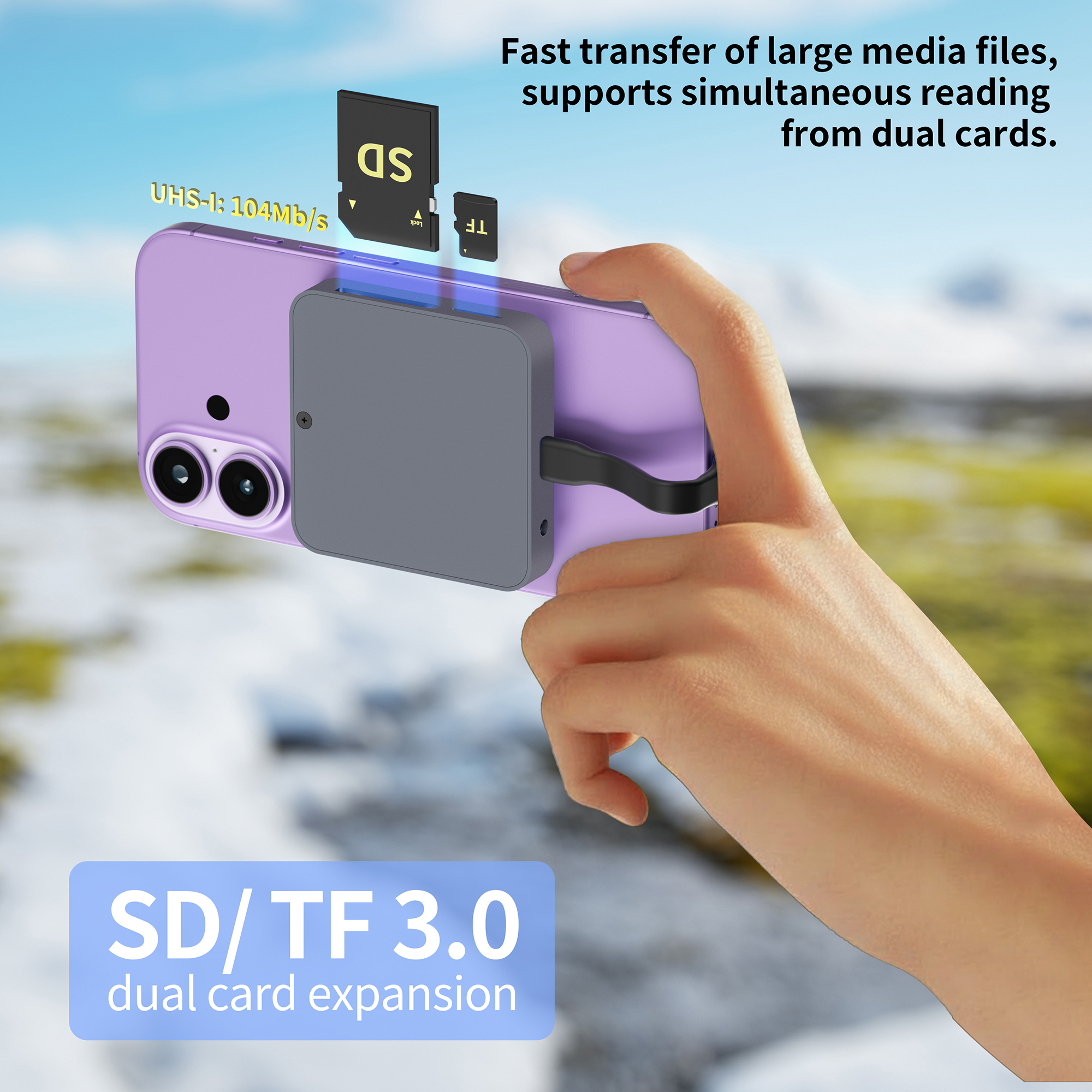 9 in 1 USB C Hub with M.2 NVMe SSD Slot 10Gbps, 4K60Hz HDTV 100W PD USB-C/USB-A 3.2, SD/TF Card Reader Magnetic Design for Phone