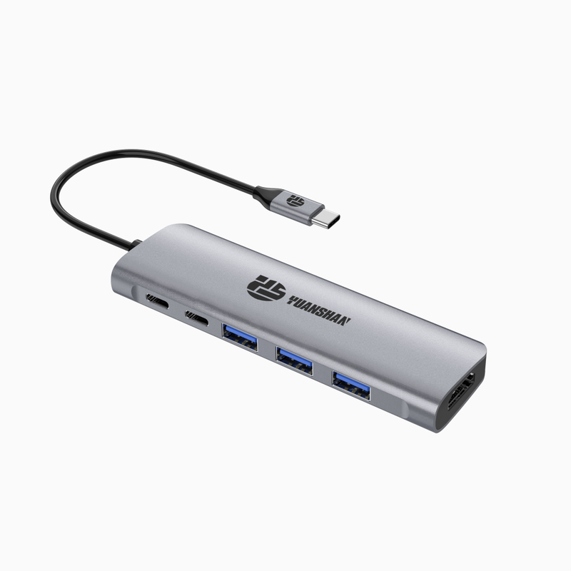 6 IN 1 USB C HUB with HDMI 4K30HZ + PD 100W + Type C Data + 3 x USB A 3.0 power delivery multiport adapter docking station for laptop macbook