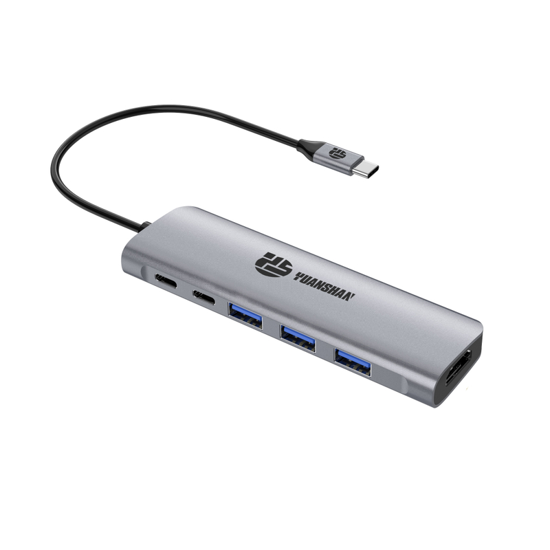 8 IN 1 USB C HUB with HDMI 4K30HZ + PD 100W + Type C Data + 3 x USB A 3.0 +SD +TF card reader slot power charging multiport adapter docking station for laptop macbook