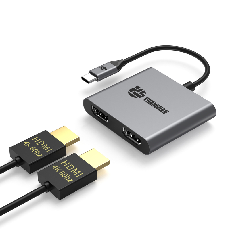 2 IN 1 Type C to 2 x HDMI 4K60HZ USB C HUB HDMI adapter splitter for laptop/Macbook