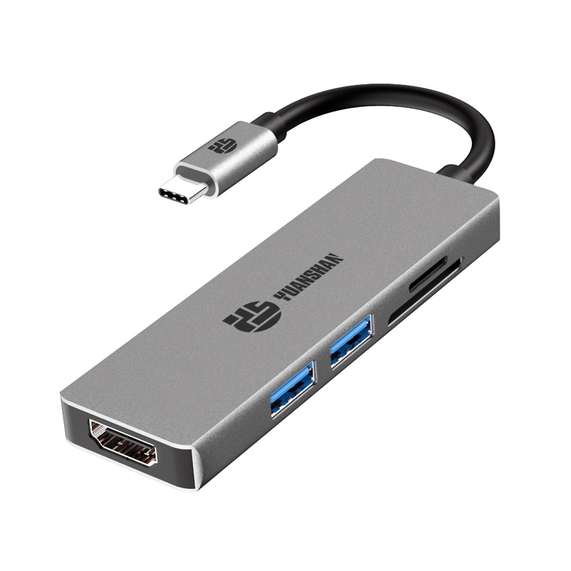 5 IN 1 USB C HUB type c plug with HDMI 4K30HZ + 2 x USB A 3.0 + SD + TF multi adapter docking station for hp laptop