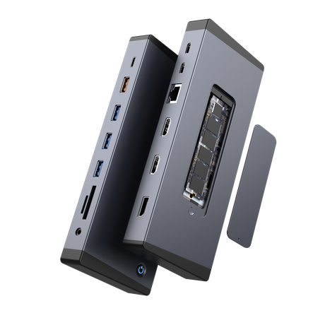 15-in-1 Thunderbolt 4 Dock: 4K Triple Display, 100W PD, 10Gbps M.2 SSD Enclosure
