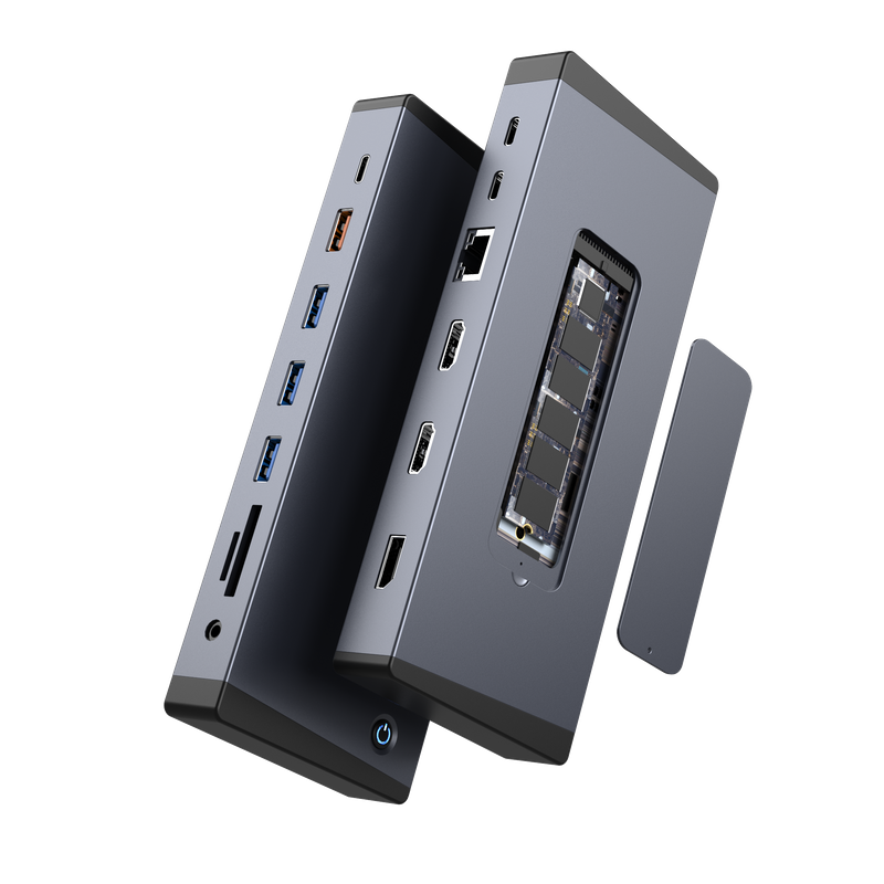 15-in-1 Thunderbolt 4 Dock : 4K 트리플 디스플레이, 100W PD, 10GBPS M.2 SSD 인클로저