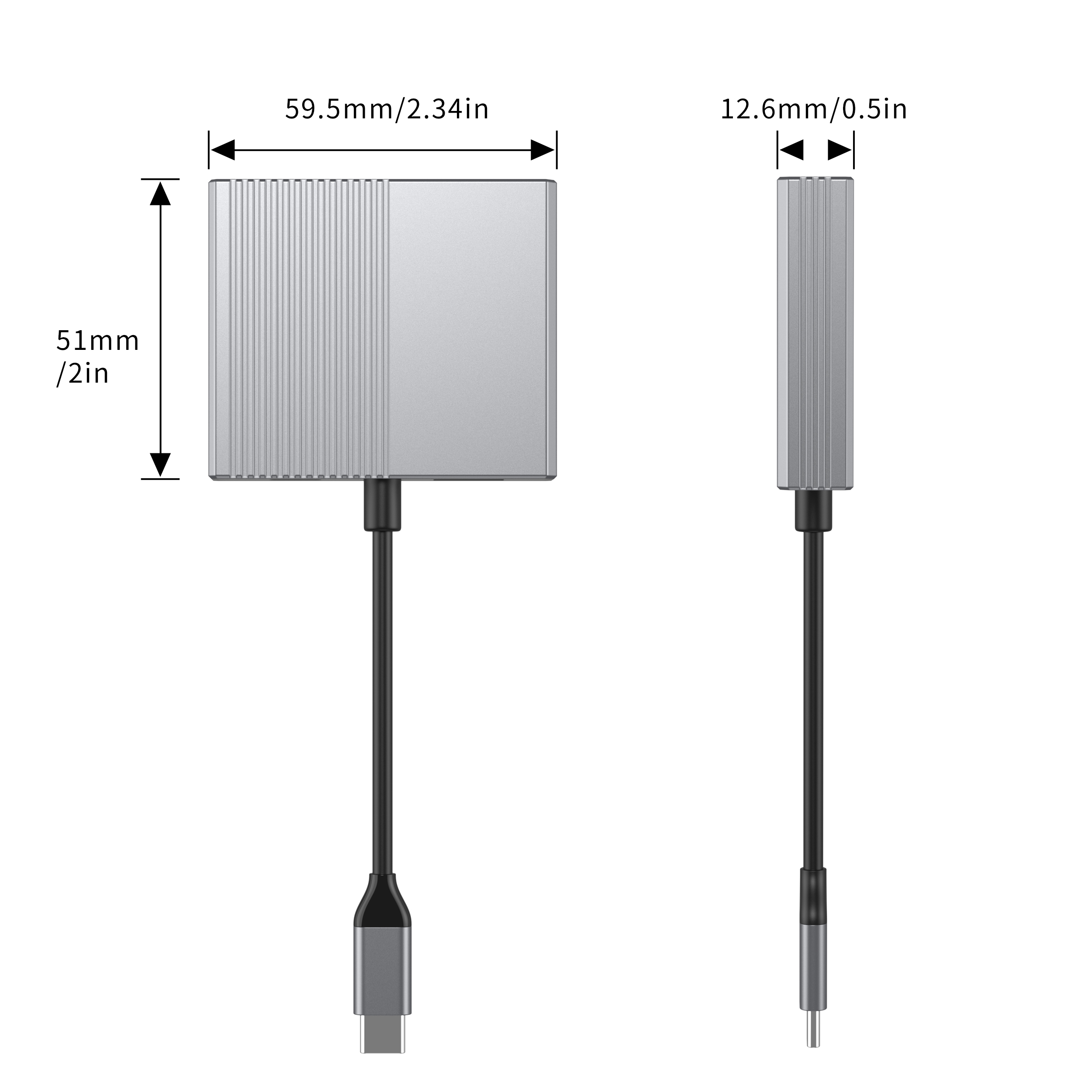 4 IN 1 Type C to 2 x HDMI 4K60HZ USB3.0 PD 100W USB C HUB HDMI adapter splitter for laptop/Macbook