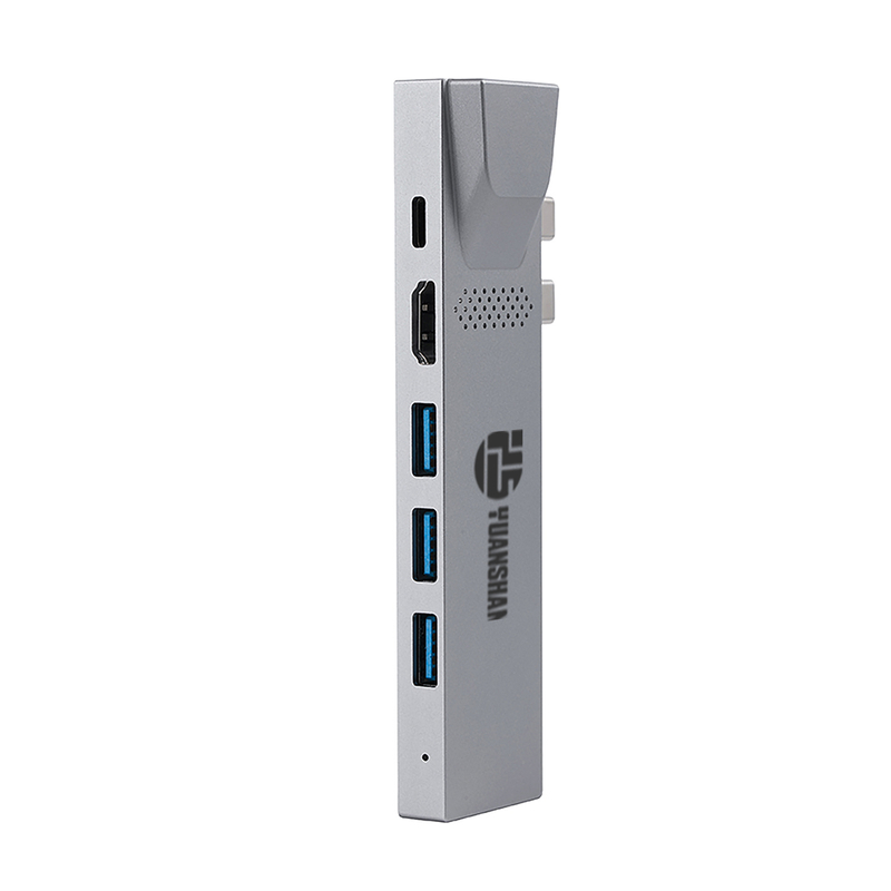 8 IN 2 USB C HUB with HDMI + Thunderbolt 3 + Ethernet 1000Mbps + 3 x USB A 3.0 + SD + TF memory card reader slot multi port adapter docking station
