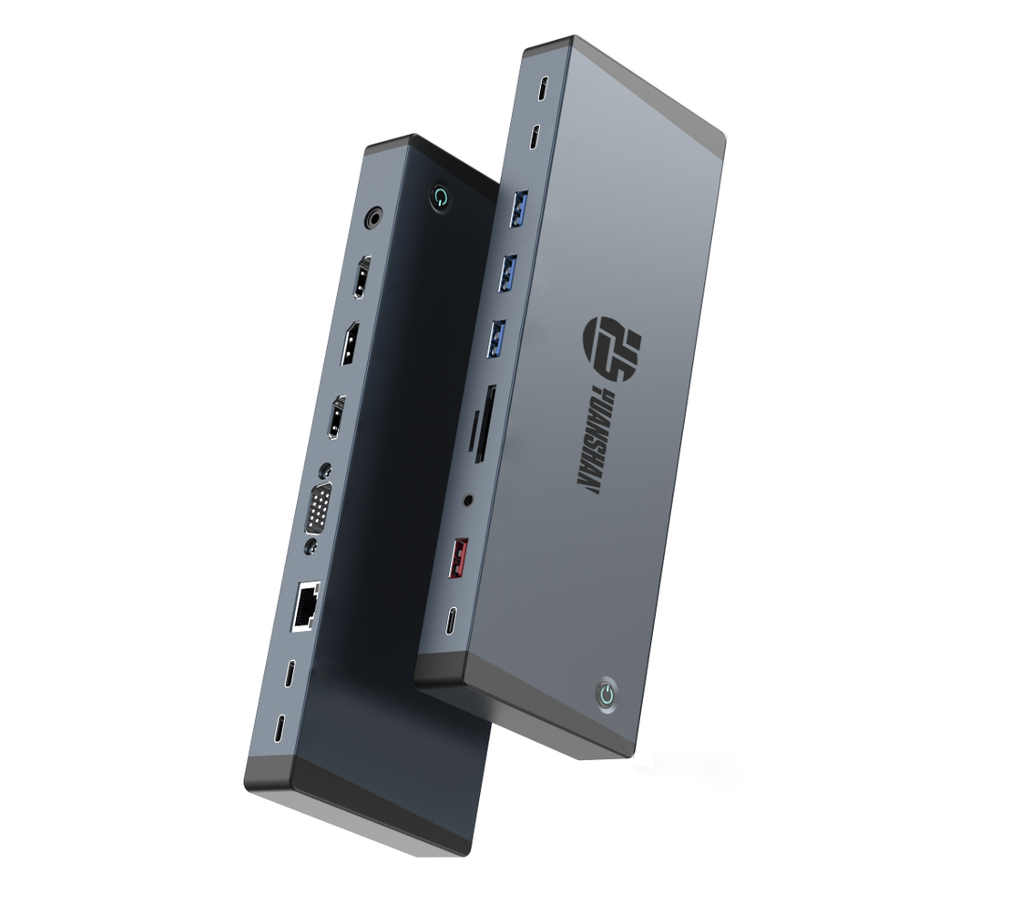 18 IN 1 USB-C Dock Station With Switch DC 240W DP 2*HDMI VGA LAN PD USB-A/C 3.1 Thunderbolt 4 SD TF 3.5mmAudio&Mic multifunction 4 monitor docking station for laptop/Macbook
