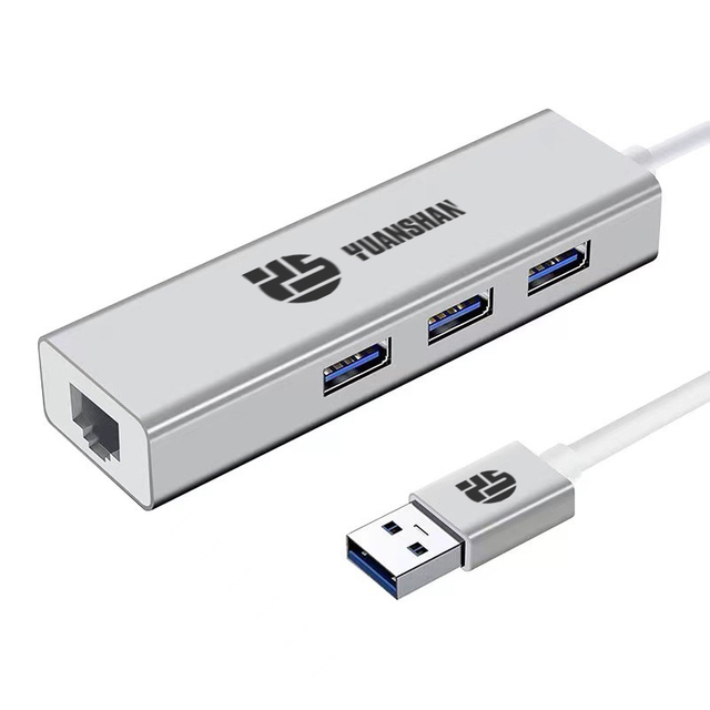 4 IN 1 USB HUB USB-A plug to 3xUSB-A 3.0+Gigabit RJ45 1000Mbps port docking station with ethernet for laptop