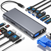 14-in-1 USB C Docking Station for MacBook & Laptop - 3 Display Adapter, 100W Charging, High-Speed Data Ports, SD/TF Reader