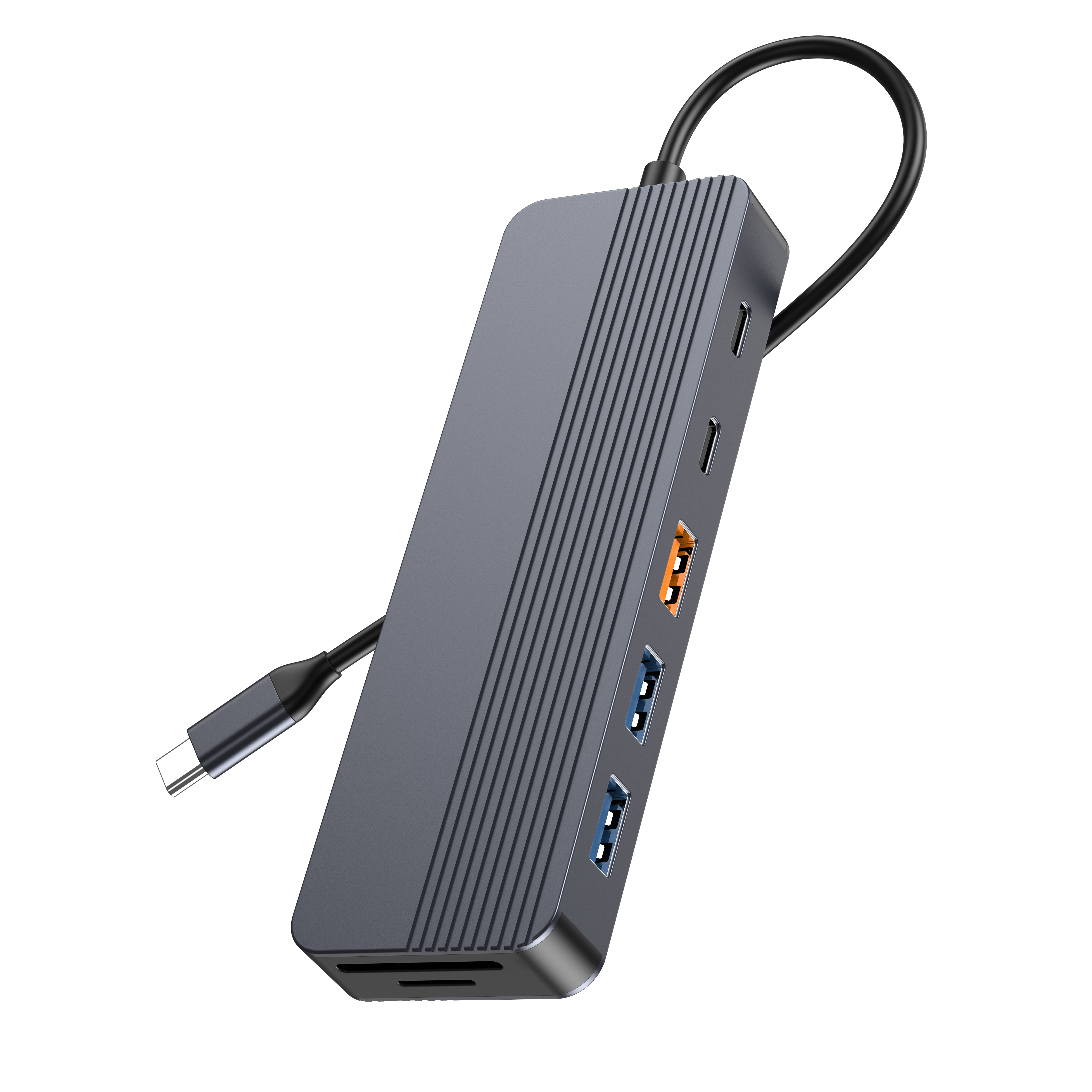 Multiport USB-C Hub on a laptop workstation