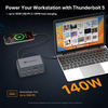 18-in-1 Thunderbolt 5 Docking Station, 8K@60Hz Triple Display MST Hub with 140W PD 3.1 Charging, M.2 NVMe SSD Slot, 2.5Gbps Ethernet for MacBook Pro M5 & Windows Laptop