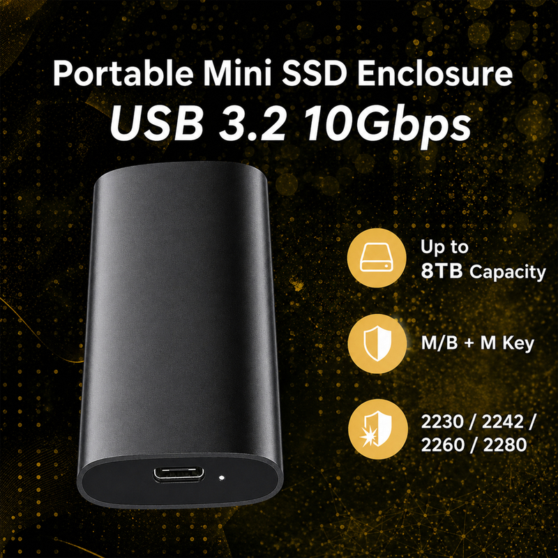 YSTC583S NVMe enclosure supporting 2230 2242 2260 and 2280 M.2 SSDs