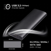 M.2 NVMe SATA SSD Enclosure, USB-C 10Gbps - YSTC581S