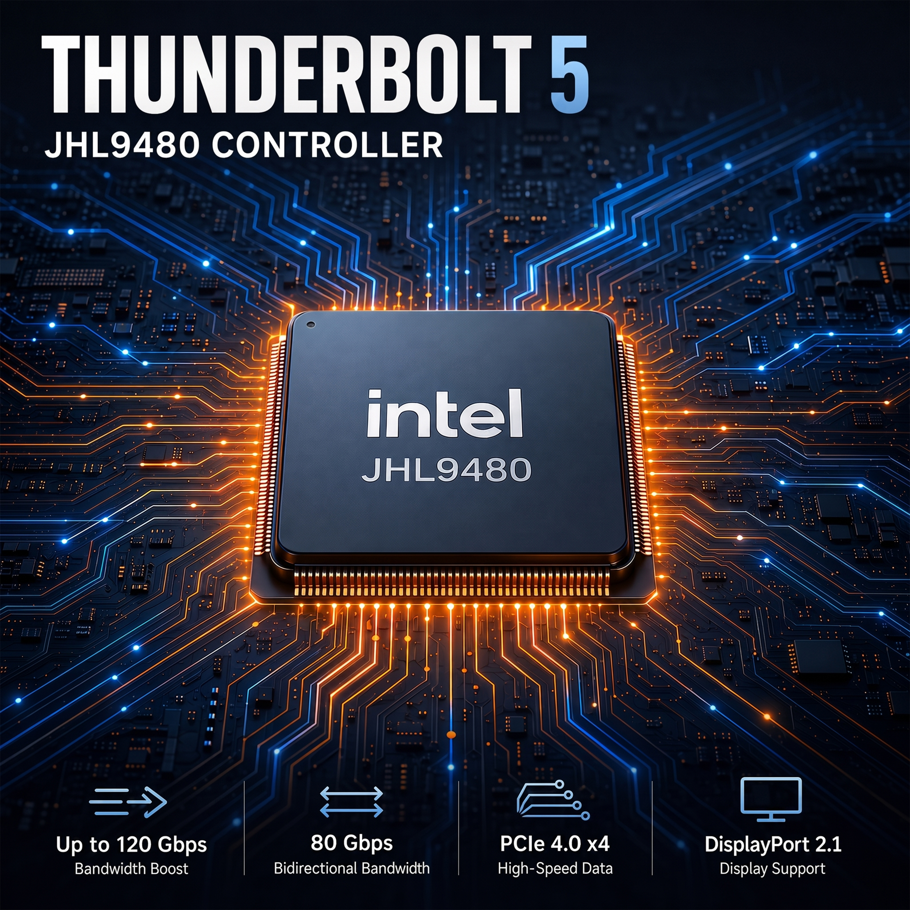 180W DC power input and 140W PD charging Thunderbolt 5 dock
