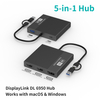 5-in-1 8K USB-C Hub Docking Station with Dual HDTV & DP, MST Multi Display, 100W PD Charging, USB 3.0 Adapter