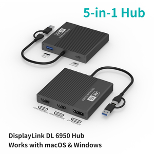 &Ccedil;ift HDTV ve DP, MST &Ccedil;oklu Ekran, 100 W PD Şarjı, USB 3.0 Adapt&ouml;r&uuml; ile 5'i 1 arada 8K USB-C Hub Bağlantı İstasyonu