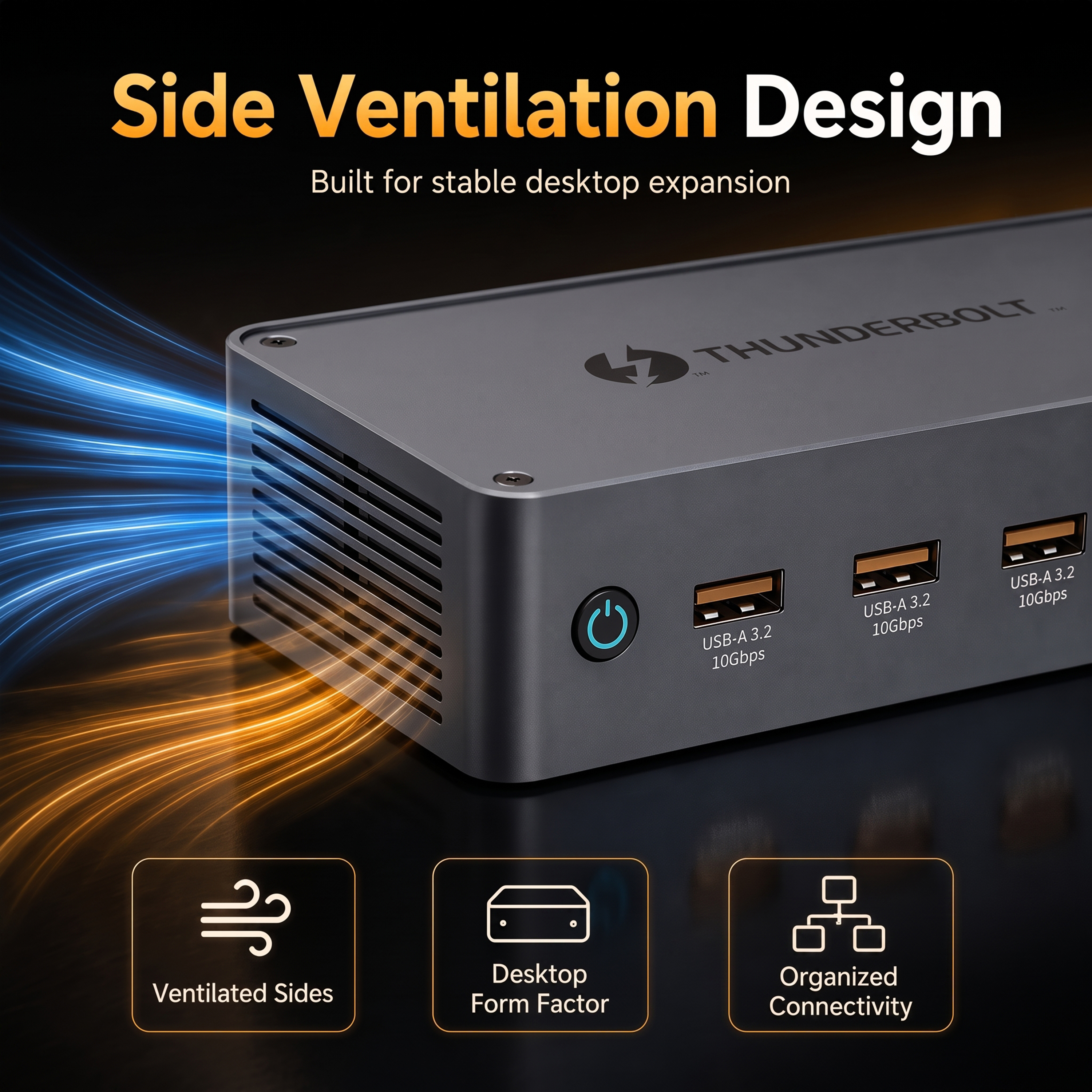 Professional workstation with 11-in-1 Thunderbolt 5 docking station