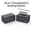 18-in-1 Thunderbolt 5 Docking Station, 8K@60Hz Triple Display MST Hub with 140W PD 3.1 Charging, M.2 NVMe SSD Slot, 2.5Gbps Ethernet for MacBook Pro M5 & Windows Laptop