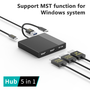 5-in-1 USB-C Hub Docking Station with Triple 4K@60Hz (2&times;HDMI + DP), 100W PD Charging & USB 3.0